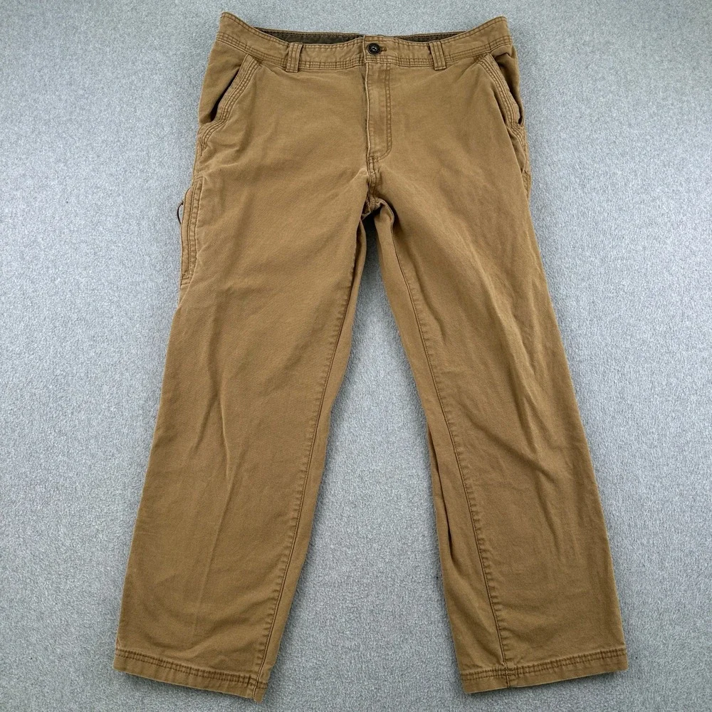 G.H. Bass Pants Mens 36x30 Tan Canvas Workwear Straight Leg